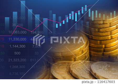 Stock investment trading market with graph. 116417603