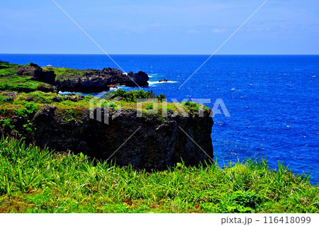 絶景を楽しめる断崖絶壁「万座毛」 116418099