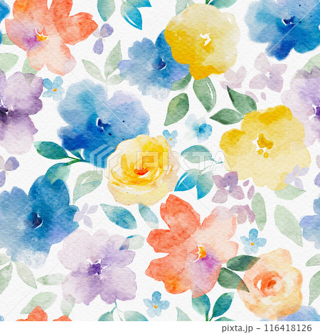 Beautiful floral seamless pattern with hand...のイラスト素材 [116418126] - PIXTA