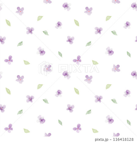 Beautiful floral seamless pattern with hand drawn watercolor abstract flowers. Stock illustration. Gentle summer design. Seamless print. 116418128