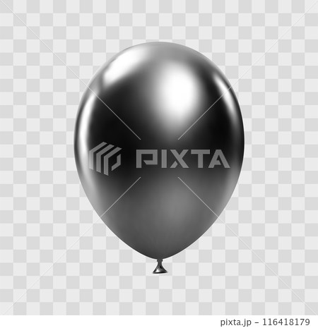 Luxury realistic balloons. 3D black glossy helium balloons 116418179