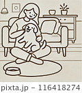 犬と戯れる女性 116418274