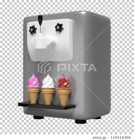 Ice cream cone making machine isolated. 3d render illustration 116418366