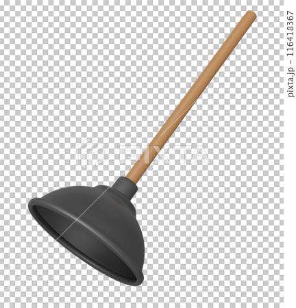 plunger for clean the blockage in the pipe isolated. cleaning tool equipment, 3d illustration render plunger for clean the blockage in the pipe isolated. cleaning tool equipment, 3d illustration render 116418367