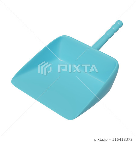 3d cleaning dustpan short isolated. cleaning tool equipment, 3d illustration render 116418372