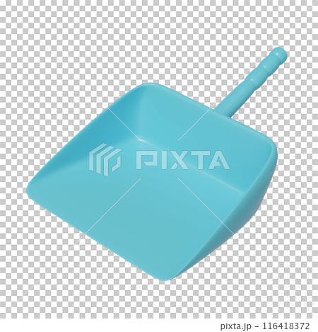 3d cleaning dustpan short isolated. cleaning tool equipment, 3d illustration render 116418372