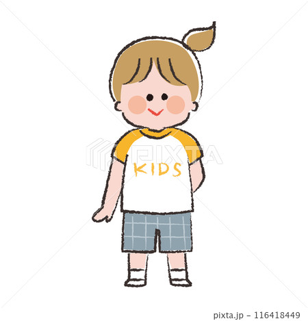 夏の服装をした女の子の全身 116418449