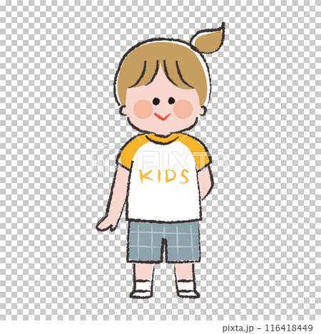 夏の服装をした女の子の全身 116418449