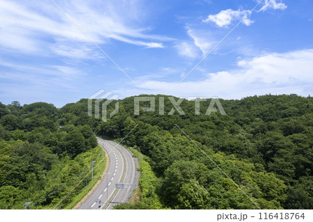 北海道 十勝平野 美蔓パノラマパークからの眺め（空撮） 116418764
