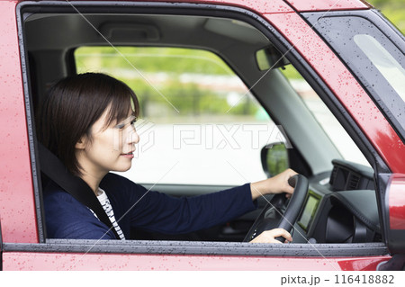 運転する女性 運転する女性 116418882