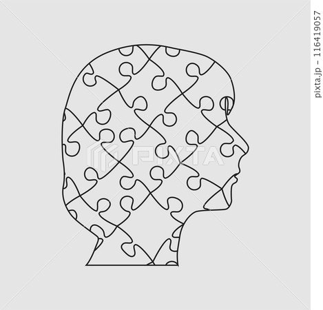 Puzzles parts in woman head 116419057