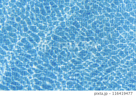 Beautiful blue water surface of a swimming pool , top shot Beautiful blue water surface of a swimming pool , top shot 116419477