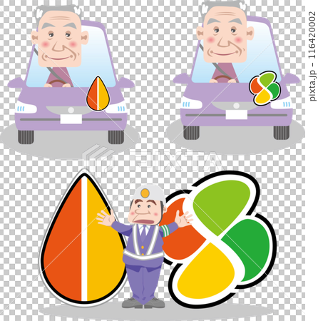 Traffic Safety <Senior Citizen Marks (Maple Leaf Mark and Four-Clover Leaf Mark), Elderly Drivers, and Police Officers> Traffic Safety <Senior Citizen Marks (Maple Leaf Mark and Four-Clover Leaf Mark), Elderly Drivers, and Police Officers> 116420002