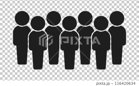 立っている7人の人物のアイコン・ピクトグラム - シンプルな7人組や複数人のグループのイメージ素材 立っている7人の人物のアイコン・ピクトグラム - シンプルな7人組や複数人のグループのイメージ素材 116420634