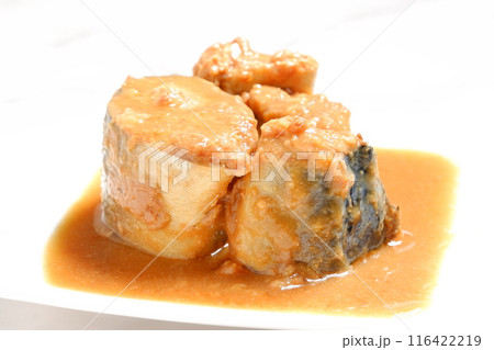 新鮮なサバを味噌で煮込んだサバの味噌煮 116422219