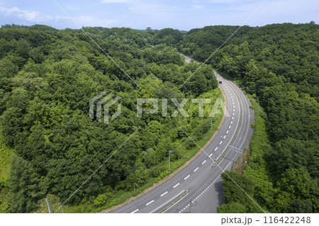 北海道 十勝平野 美蔓パノラマパークからの眺め（空撮） 116422248