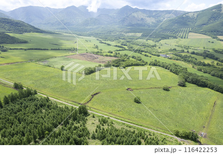 北海道 十勝平野 清水円山展望台(空撮) 北海道 十勝平野 清水円山展望台(空撮) 116422253