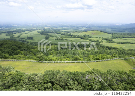 北海道 十勝平野 清水円山展望台(空撮) 北海道 十勝平野 清水円山展望台(空撮) 116422254