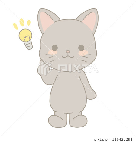 ひらめいたグレーの猫 116422291