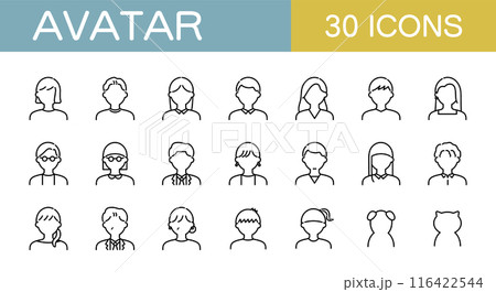 人物と犬と猫のアイコンセット 116422544