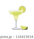 Margarita Cocktail Vector Illustration Isolated on White Background 116423634