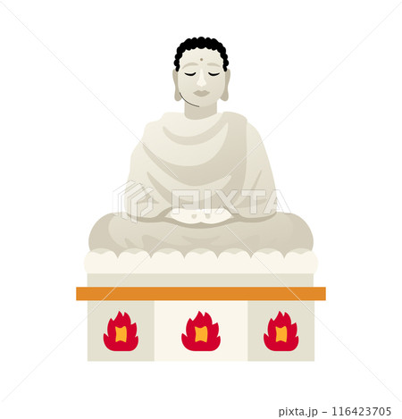 Long Son Pagoda - modern flat design style single isolated image Long Son Pagoda - modern flat design style single isolated image 116423705