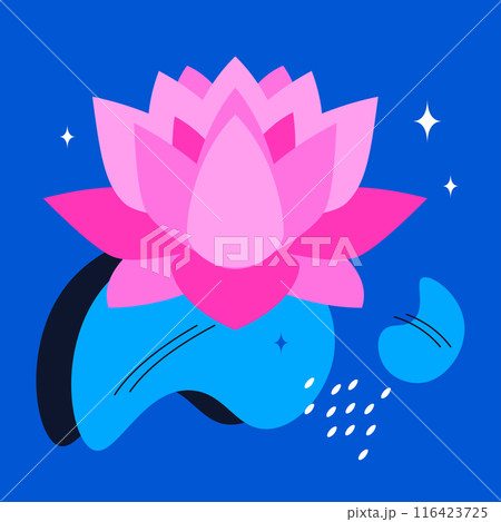Pink lotus flower - modern colored vector illustration 116423725