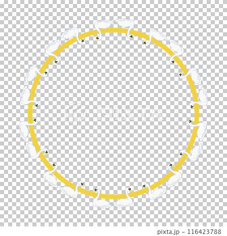Swan circular decorative frame illustration 116423788