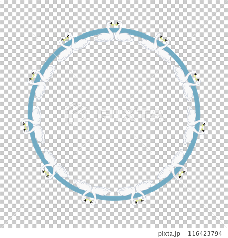 天鵝圓形裝飾框圖 116423794