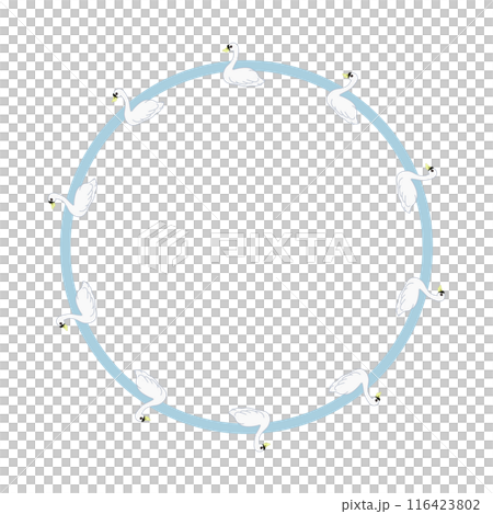 天鵝圓形裝飾框圖 116423802
