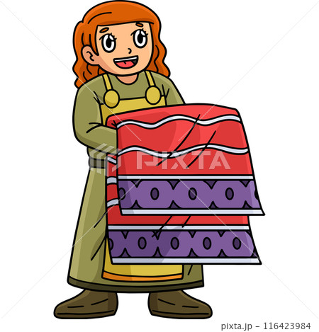 Viking with a Tapestry Cartoon Colored Clipart Viking with a Tapestry Cartoon Colored Clipart 116423984
