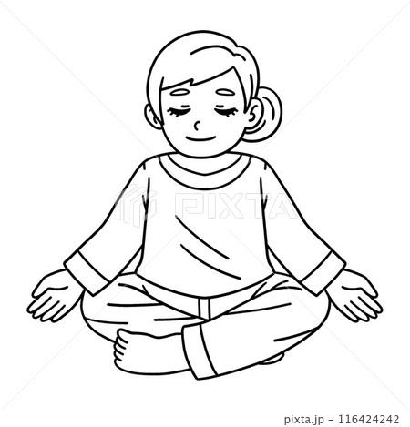 Buddhism Buddhist Girl Meditating Isolated  116424242