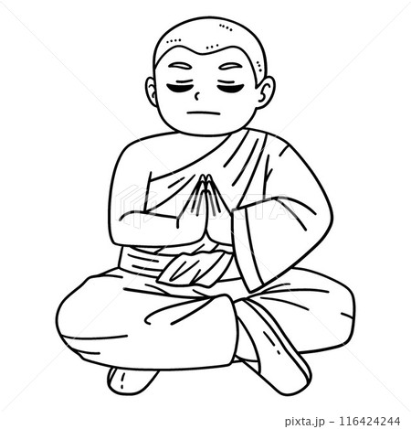 Buddhism Buddhist Monk Isolated Coloring Page 116424244