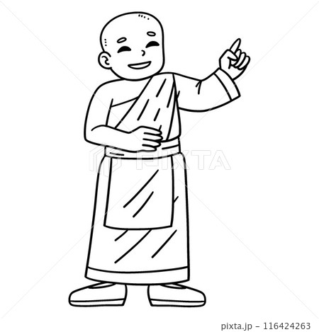 Buddhism Buddhist Monk Isolated Coloring Page 116424263