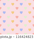 pastel heart seamless pattern on pink background. 116424823