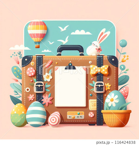 Vector Style spring Vacation holiday mockup with copy space for different touristic destinations  116424838