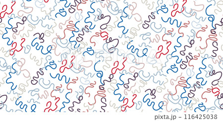 Wavy and swirled lines seamless pattern 116425038