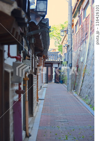 韓国の路地裏から見える風景 韓国の路地裏から見える風景 116426101