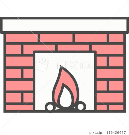 Fireplace vector icon isolated on white Fireplace vector icon isolated on white 116426457