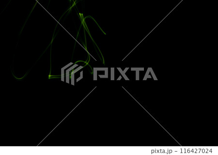 グリーンカラー系光跡　(背景素材) 116427024