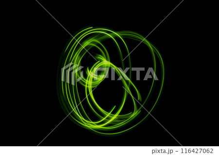グリーンカラー系光跡　(背景素材) 116427062