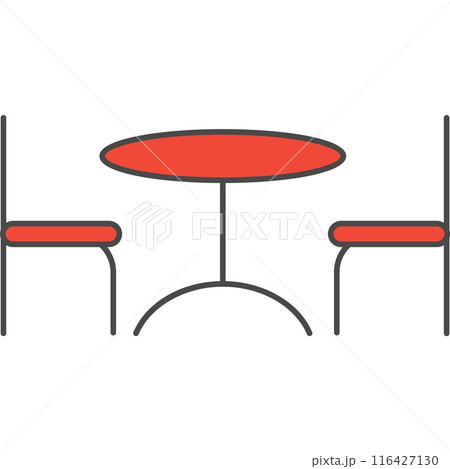 Restaurant table and chair vector icon 116427130