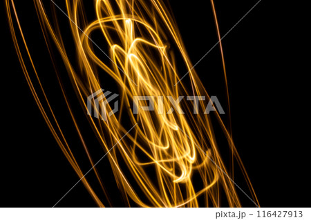 オレンジカラー系光跡　(背景素材) 116427913
