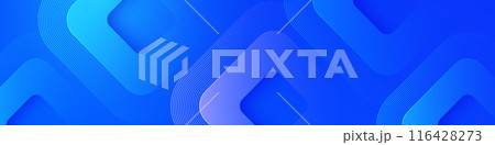 Modern abstract blue background. Vibrant gradient square shapes. Minimalist geometric design. Simple elements. Futuristic graphic. Suit for header, cover, wallpaper, presentation, banner, business 116428273