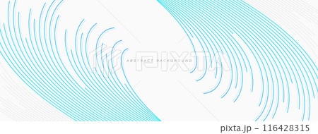 Abstract white background with blue curved lines. Motion lines. Design element. Futuristic technology concept. Suit for banner, brochure, cover, presentation, business, corporate, website Abstract white background with blue curved lines. Motion lines. Design element. Futuristic technology concept. Suit for banner, brochure, cover, presentation, business, corporate, website 116428315