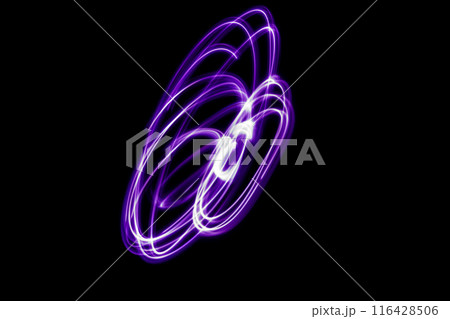 パープルカラー系光跡イメージ　(背景素材) 116428506