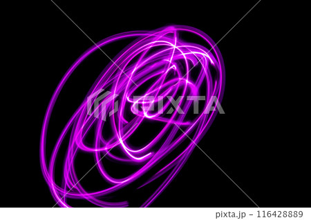 ピンクカラー系光跡イメージ　(背景素材) 116428889