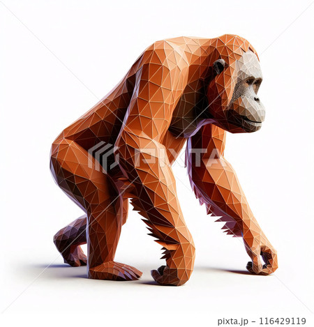 Low Polygon Style Illustrations of Various Animals on a White Background - Modern and Colorful Geometric Art 116429119