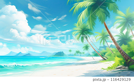 南国イメージ ヤシの木 南国イメージ ヤシの木 116429129