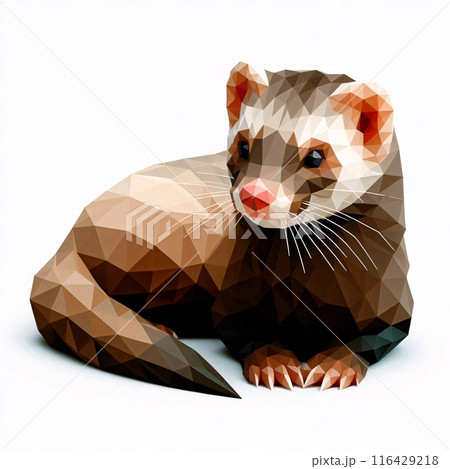 Low Polygon Style Illustrations of Various Animals on a White Background - Modern and Colorful Geometric Art 116429218